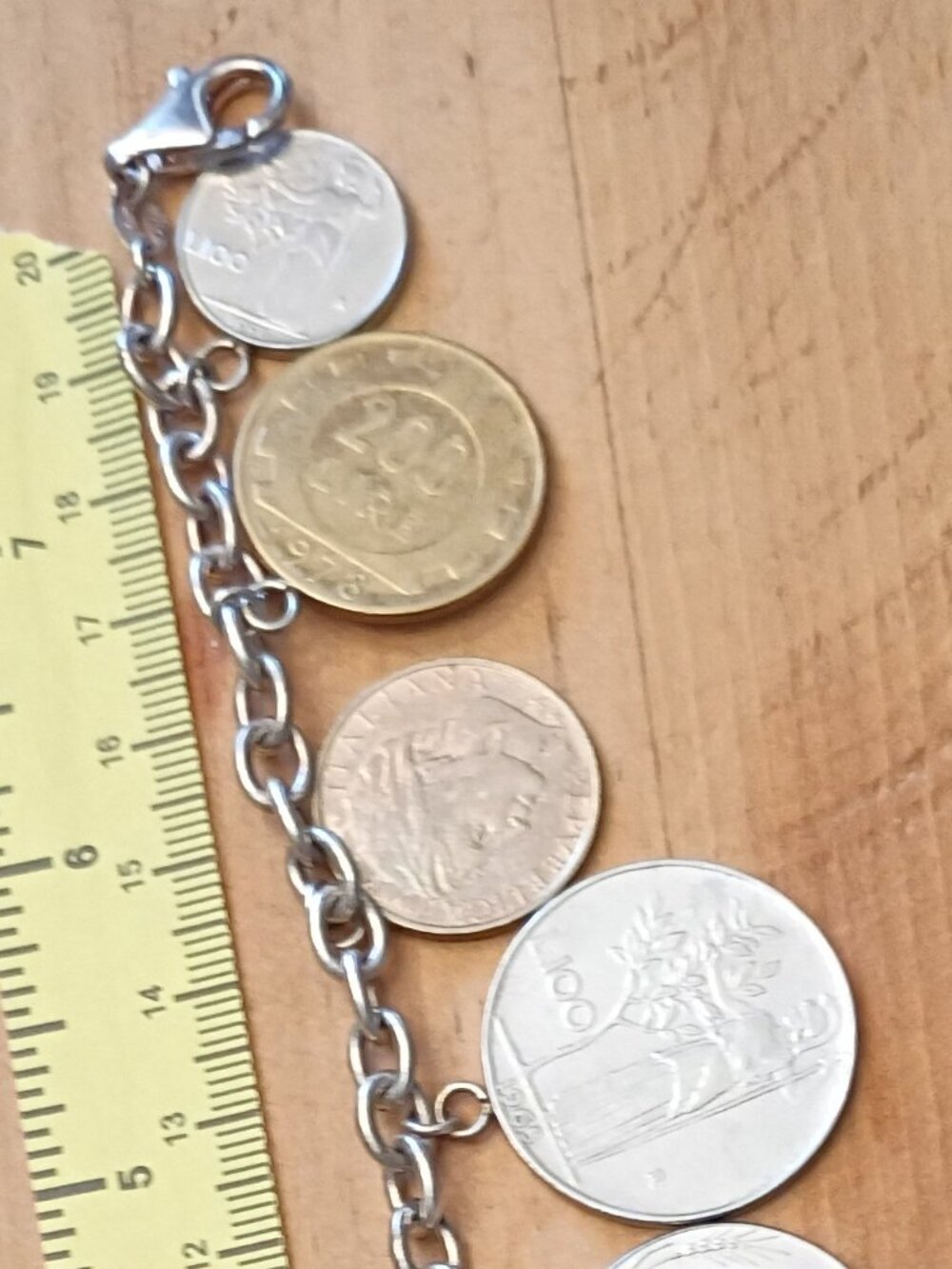 Beautiful silver Milor Italian coin charm bracelet